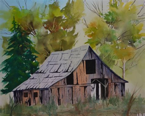 Old Barn II | Barn painting, Watercolor barns, Barn art