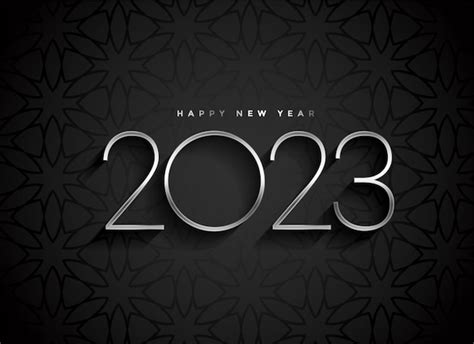 Free Vector | Elegant 2023 new year dark black background in minimal style