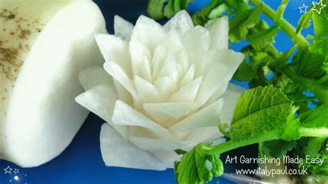 ItalyPaul - Art In Fruit & Vegetable Carving Lessons: Art In White Radish Rose Flower ...