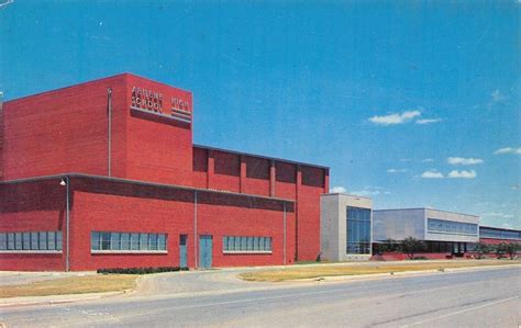 Abilene Texas~Abilene High School~Art Deco Architecture~1957 Postcard ...