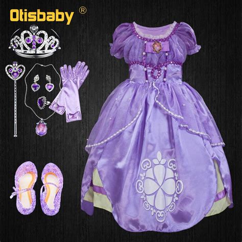 Sofia the First Halloween Rapunzel Sophia Costume Child Holiday Purple Kids Floral Dress Pastel ...