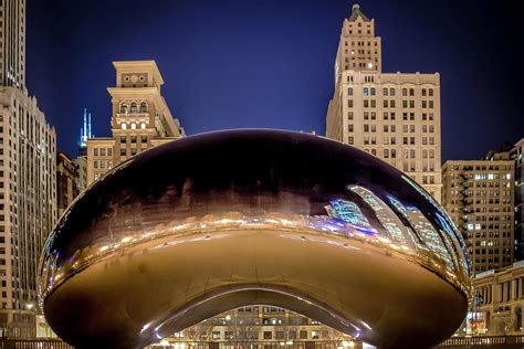 Chicago Bean at Night Photograph by Bob Kinnison - Fine Art America