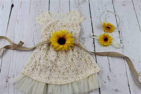 Flower Girl Dress Sunflower Flower Girl Dress by LisaAnnsCreations