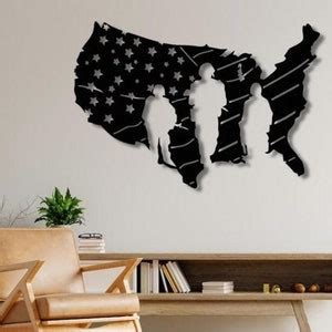 American Flag Dxf , Svg , Png , Fİles , America , Soldiers , Veteran , Laser Cut , Wall Art ...