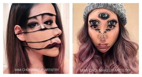 Optical illusion makeup by Mimi Choi