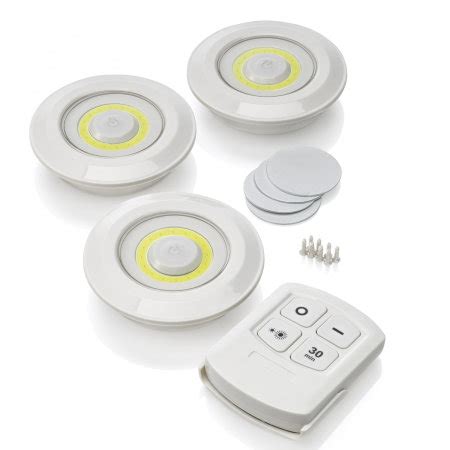 Auraglow Remote Controlled Wireless LED Lights - 3 Pack