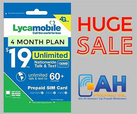 Lycamobile Monthly Plans Details|AH Wholesale|United States