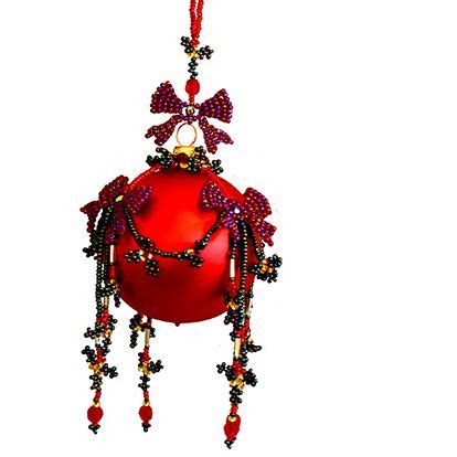 Garland Bauble red and gold | Bead kits, Garland, Baubles