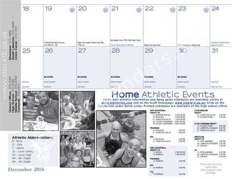 Cornwall-Lebanon School District Calendars – Lebanon, PA