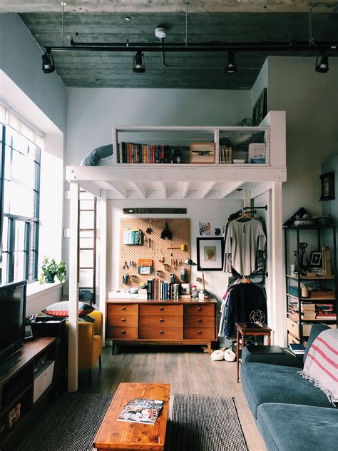 A Small Boston Studio Apartment Has One of the Best DIY Bedroom Lofts Ever | Loft design ...