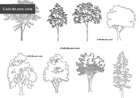 Trees and Plants free CAD Blocks, DWG files download