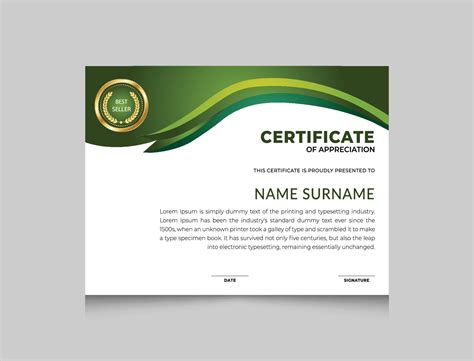 Green Luxury Company Certificate Template. Certificate Of Appreciation ...