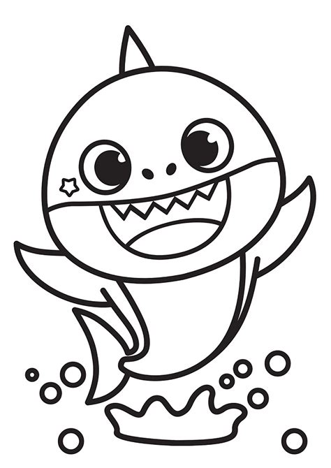 Baby Shark and his sharp teeth - Baby Shark Coloring Pages for Kids