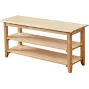 TinyTimes 32'' Wood Shoe Bench, 3-Tier Storage Bench,Heavy Duty Storage Rack Bench, Shoe ...