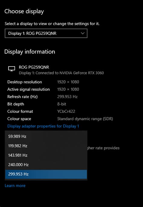 My 360hz monitor is capping at 300hz now! : r/pchelp