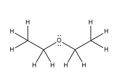 Draw an acceptable Lewis structure for diethyl ether, (CH_3CH_2)_2O. | Homework.Study.com