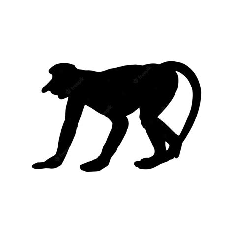 Premium Vector | Isolated black silhouette of a monkey