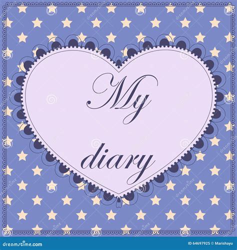 My diary cover page stock illustration. Illustration of personal - 64697925