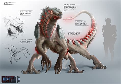 This is a concept for a subterranean alien creature called a Rynyx ...