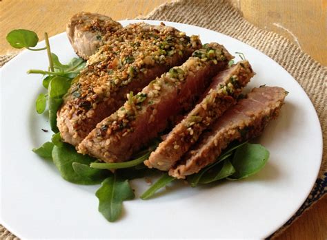 Marinated Tuna Steak with a Sesame Crust