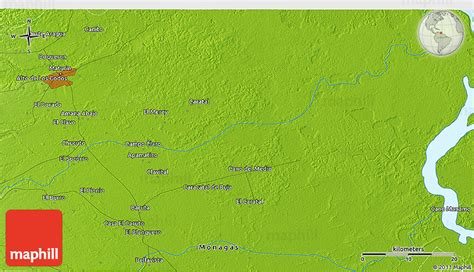 Physical 3D Map of Maturín