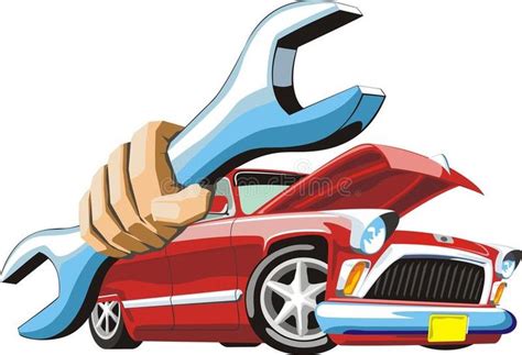 Car repair. Old cartoon car keep wrench in hand , #AFFILIATE, #cartoon ...