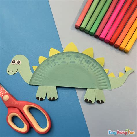 Paper Plate Dinosaur - Easy Peasy and Fun