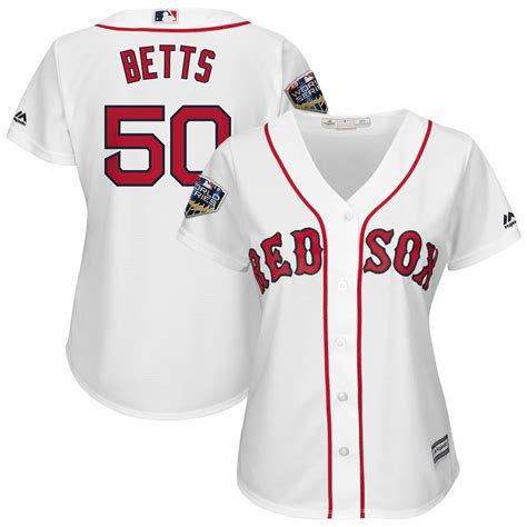 Mookie Betts Boston Red Sox Majestic Women’s 2018 World Series Cool Base Player Jersey – White ...