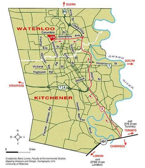 Kitchener Map and Kitchener Satellite Image