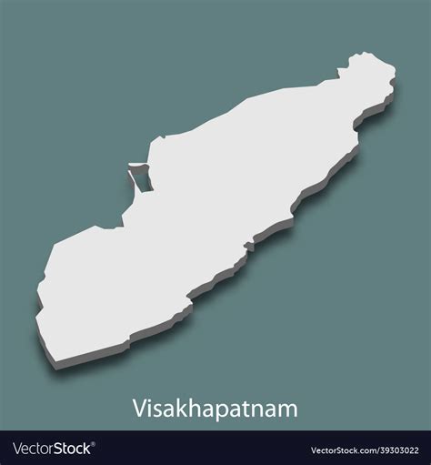 3d isometric map of visakhapatnam is a city Vector Image