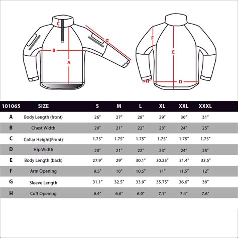 Size Chart 101065 - Condor Combat Shirt – Condor Outdoor