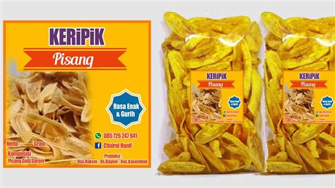 Contoh Desain Stiker Label Keripik Pisang yang Menarik