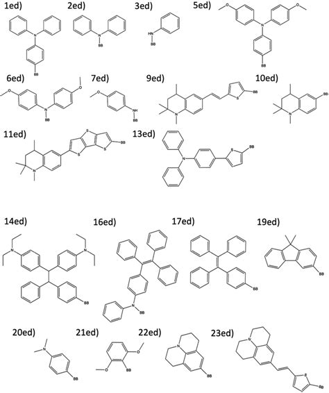 The 18 electron donor substructures that are combined to create... | Download Scientific Diagram