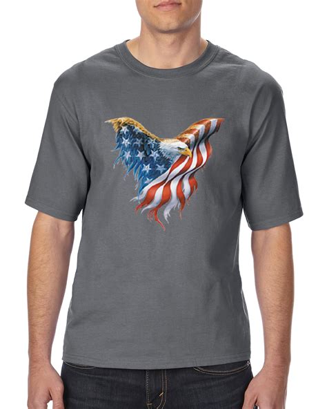 Mens and Big Mens American Flag Eagle USA T-Shirt, up to size 3XLT - Walmart.com