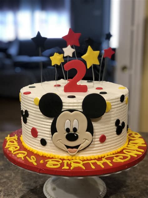 Mickey Mouse Cake | Mickey birthday cakes, Mickey mouse birthday cake, Mickey cakes