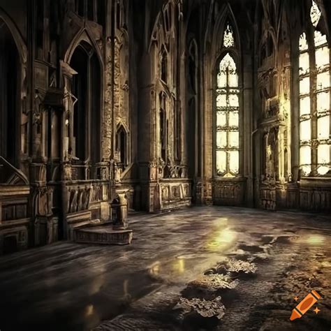 Stunning interior of a gothic castle on Craiyon