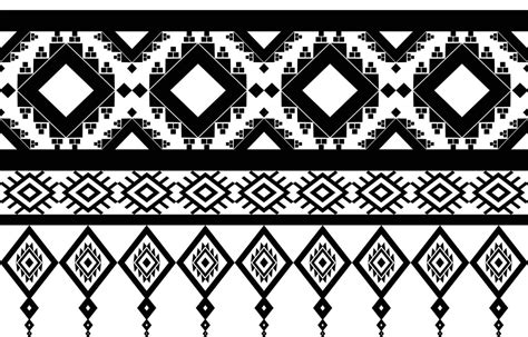 Tribal Black and white Abstract ethnic geometric pattern design for background or wallpaper ...