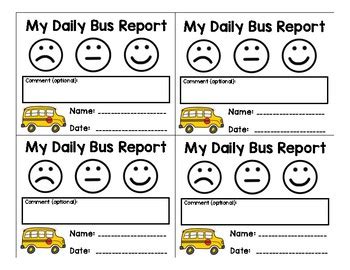 Bus Behavior Chart - Weekly / Daily by Klooster's Kinders | TPT