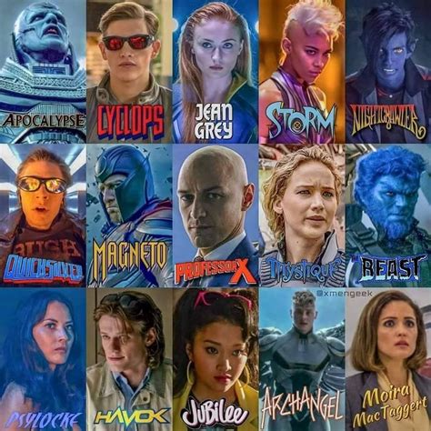 The characters of X-Men Apocalypse : xmen