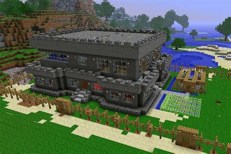 Cool Minecraft Wood And Cobblestone House - Pixel Art Grid Gallery