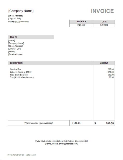 Invoice Templates For Pages