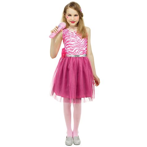 80's Pop Star Kids Dress Girls Dress Up Cosplay Costume - L - Walmart.com