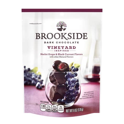 BROOKSIDE Dark Chocolate Vineyard Inspired Merlot Grape and Black Currant Flavors Candy, 6 oz bag