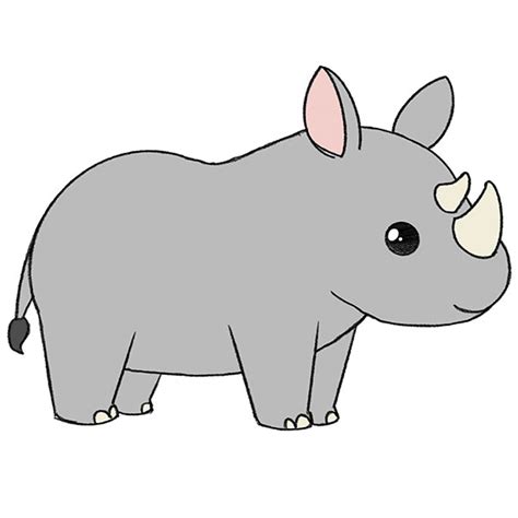 How to Draw a Rhinoceros - Easy Drawing Tutorial For Kids