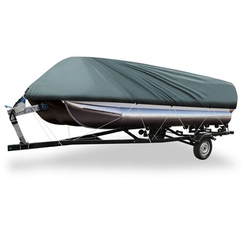 210D Boat Cover Waterproof Trailerable for Square Pontoon Boats Gray 21-24Ft - Walmart.com ...