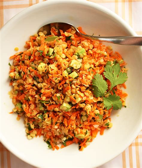 Red Lentil, Carrot & Avocado Salad