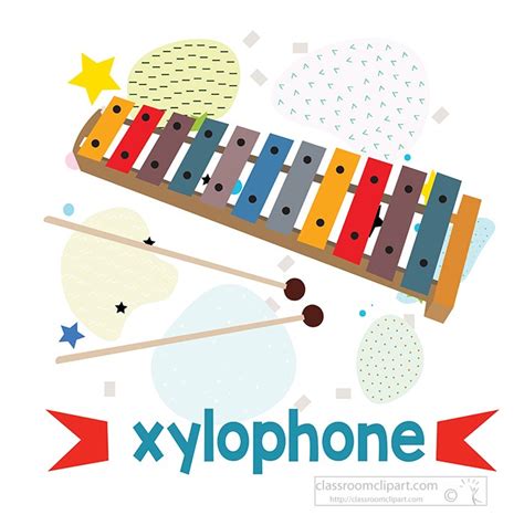 Words Clipart - learning-to-read-pictures-and-word-xylophone - Classroom Clipart