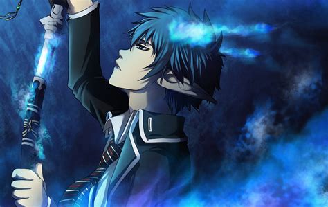 Rin Okumura in Action: HD Wallpaper from Blue Exorcist