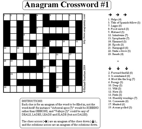 Anagram Crossword by Richard Grantham