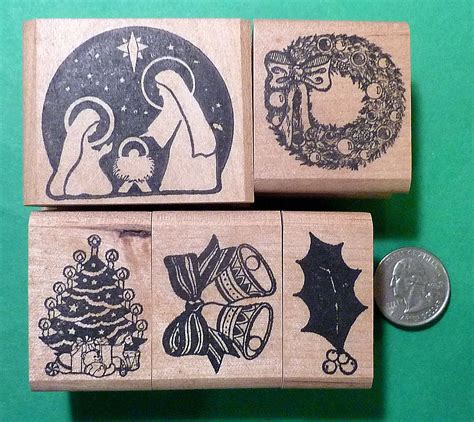 Christmas Rubber Stamp Set, 5 pcs | The StampCrafter